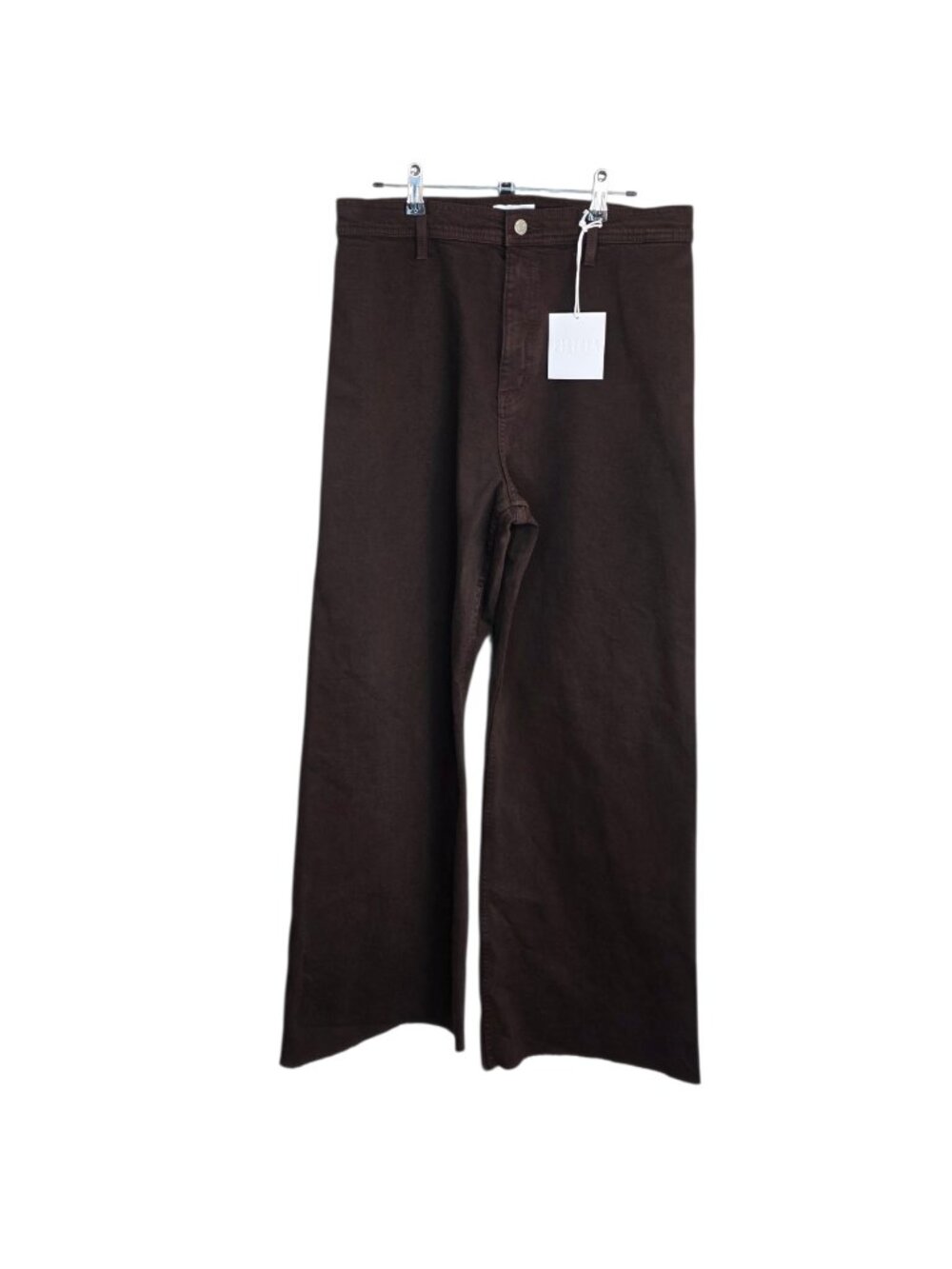 PISTOLA Penny High Rise Wide Leg Jeans in Mocha, Raw Hem, Zip Fly, Size 31